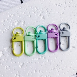 Cinq fermoirs mousquetons en métal mat coloré pour bijoux DIY et porte-clés