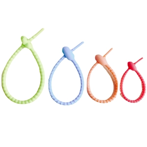 Bunte flexible Silikon-Kabelbinder im Set mit verstellbarem Anti-Rutsch-Verschluss