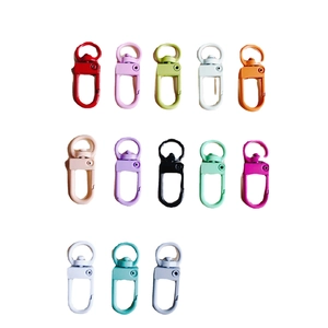 Fermoirs mousquetons en métal peint coloré pour porte-clés DIY en 13 coloris vifs