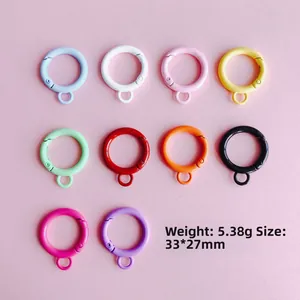 Gekleurde ronde springhaken van 33x27mm voor DIY-sleutelhangers en sieraden maken