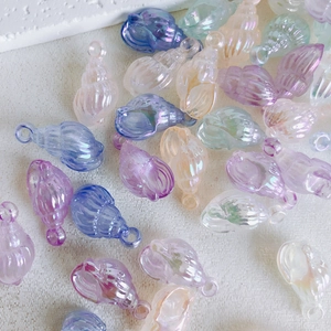 Irisierende durchsichtige Acryl Muschelanhänger für DIY Schmuck und Halsketten