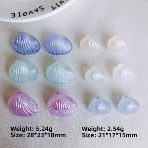 Iridescent mermaid shell beads in various colors for DIY jewelry making and crafts