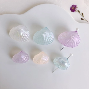 Iridescent mermaid shell beads in pastel macaron colors for DIY jewelry crafts
