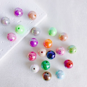 DIY colorful 16mm acrylic beads with iridescent finish for jewelry making projects