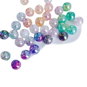 Perle in acrilico craquelé da 16mm in vari colori AB per creazioni di gioielli