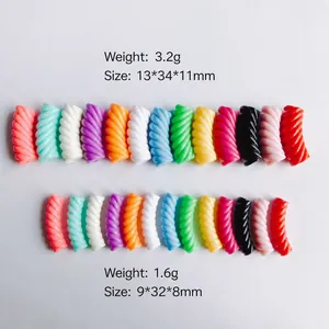Colorful resin spiral beads for DIY jewelry making in multiple sizes and vibrant colors