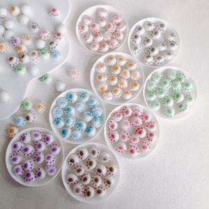 Perle zampa di gatto in resina macaron per braccialetti fai-da-te e gioielli fatti a mano