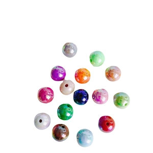 Colorful 16mm acrylic beads for DIY jewelry making and bracelet crafting on white background