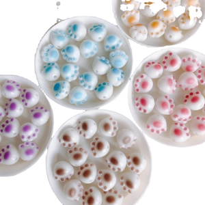 Perline carine a forma di zampa di gatto color macaron per gioielli fai-da-te