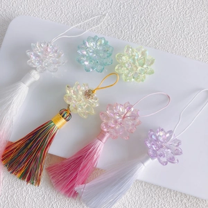 DIY Jewelry Accessories Transparent Aurora Acrylic Flower Tassel Charms Lotus Petal Beads For Earrings Jewelry Making Components