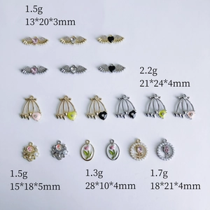 DIY alloy jewelry charms with angel wings and floral patterns for necklaces and bracelets