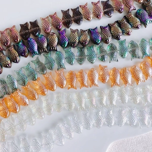 Perline a forma di pesce in vetro cristallo colorato DIY per creazione di gioielli