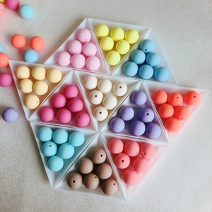 Perles Rondes en Silicone Macaron Mat Soft Touch pour la Fabrication de Bijoux DIY Bracelet Collier Accessoire de Chaîne