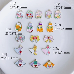 Assorted macaron alloy enamel pendants in butterfly and moon shapes for DIY jewelry making