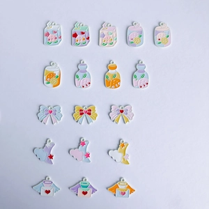 Assorted colorful enamel alloy charms with butterfly, moon, and drink carton designs for DIY