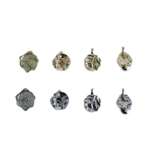 Set of 8 vintage relief coin and floral pendants in gold and silver for DIY jewelry