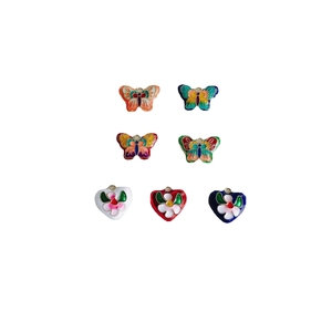 Pendentifs en émail papillon et cœur pour fabrication de bijoux DIY colorés