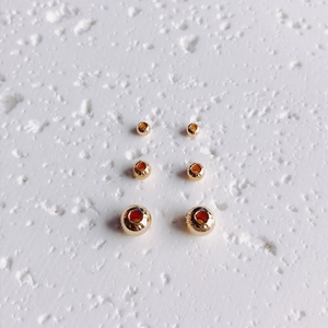 Perline rotonde testurizzate placcate in oro 14K per gioielli fai-da-te in tre dimensioni