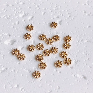 14K Gold Filled Copper Snowflake Flower Spacer Beads For DIY Jewelry Making Handmade Necklace Bracelet Supplies Accessories