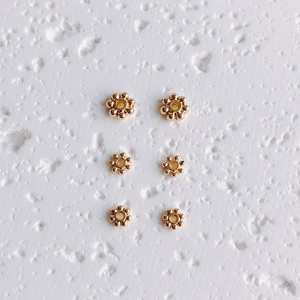 14K gold filled snowflake spacer beads in three sizes for DIY jewelry making