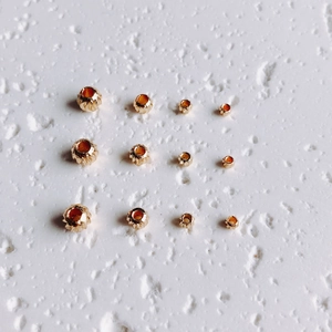 Perles rondes ciselées en or 14K pour la fabrication de bijoux et bracelets DIY