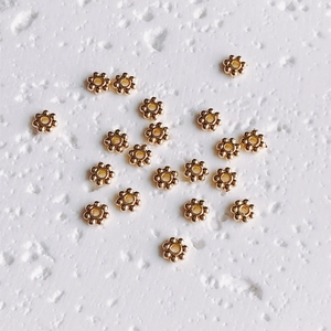 14K gold filled snowflake flower spacer beads for handmade jewelry and necklace making