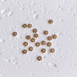 14K gold plated snowflake spacer beads for DIY jewelry making and necklace design