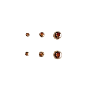 Perline rotonde testurizzate in oro 14K per gioielli fai-da-te in tre diverse misure