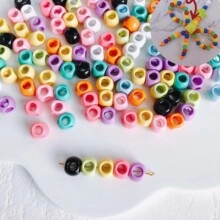 Colorful cylinder beads with large holes for DIY jewelry and handmade bracelets