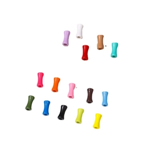 Perles en alliage colorées en forme de sablier pour création de bijoux sur fond blanc