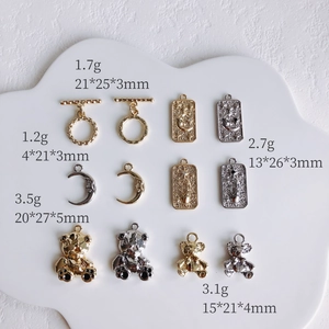 Alloy DIY Moon Bear Sun Pendant OT Toggle Clasp Jewelry Making Findings For Necklace Bracelet Handmade Craft Accessories
