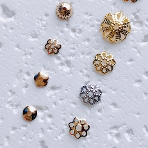 18K gold-plated flower spacer beads for DIY jewelry making in various metallic finishes