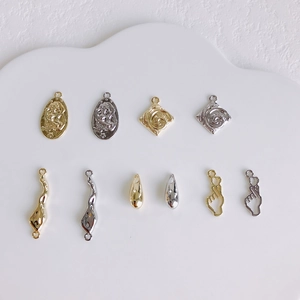 Assorted gold and silver vintage sun coin pendants for DIY jewelry making material