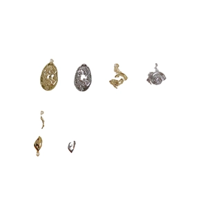 Vintage sun coin charms and irregular link pendants for DIY jewelry in gold and silver
