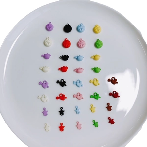 Mini breloques colorées en alliage en formes de cœur, étoile et baozi pour création de bijoux