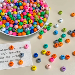 Cuentas redondas de colores de aleación lacada para hacer joyas pulseras y collares