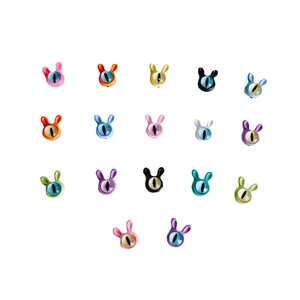 Colorful bunny resin beads with cat-eye pupil design for DIY jewelry and nail art
