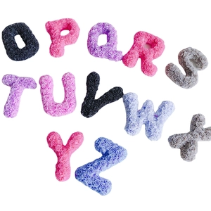 Colorful floral resin alphabet letters O-Z charms for DIY phone cases and accessories