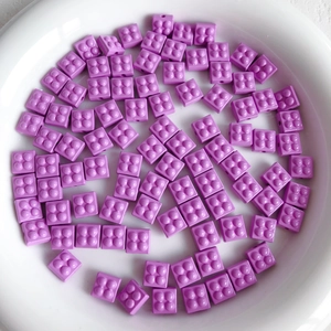 Lavender purple block bead for DIY jewelry making with 2x2 building block design