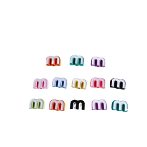 Colorful m-shaped alloy letter beads for DIY jewelry making and handmade accessories