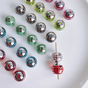Bunte Acrylperlen mit Metallic-Streifen für DIY-Halsketten und Schmuckzubehör