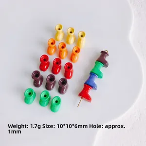 Colorful macaron boot beads for DIY jewelry with 10mm size and 1mm hole details