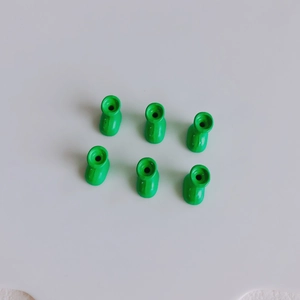 Set of six green macaron colored boot shaped resin charms for DIY jewelry making