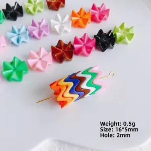 Cuentas de flores acrílicas de 16x5mm de colores para hacer joyas y manualidades