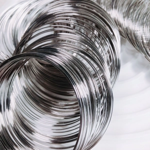 Polished silver memory wire loops for DIY beaded bracelets and jewelry making