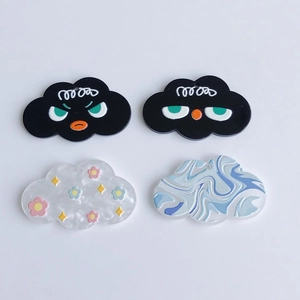 DIY abstract painting cloud-shaped charms with holes for earrings and jewelry making
