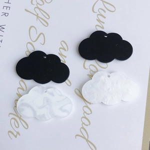 Cloud-shaped acrylic pendants with oil painting marble texture for DIY jewelry making