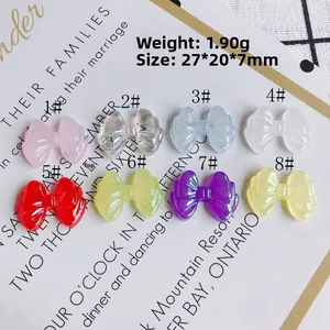 DIY translucent colorful resin bow accessories in 8 assorted colors for jewelry making