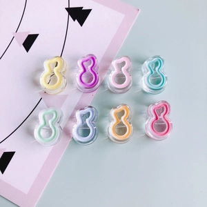 Set of 8 colorful candy-colored acrylic mini hair claws with transparent resin finish