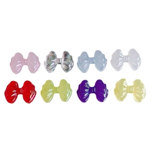 Translucent colorful resin bow accessories in 8 assorted colors for DIY jewelry making